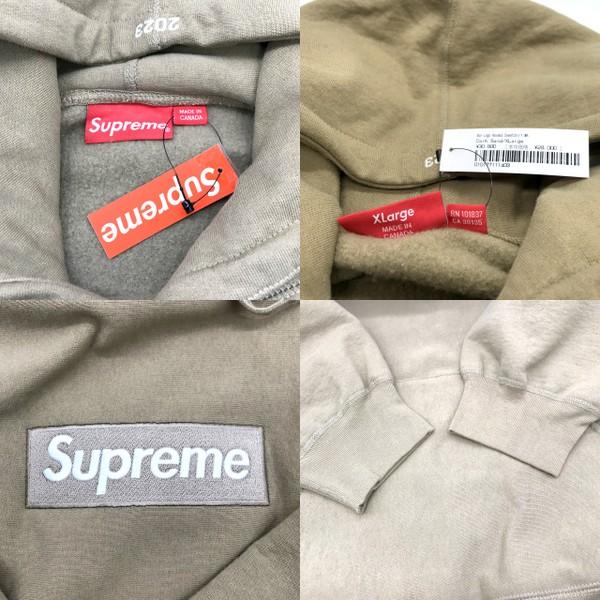 Supreme Box Logo Hooded Sweatshirt 23FW Dark Sand ボックスロゴ フーディ パーカー メンズ XLサイズ ブラウン系 シュプリーム トップス A3700◆｜sunstep｜05