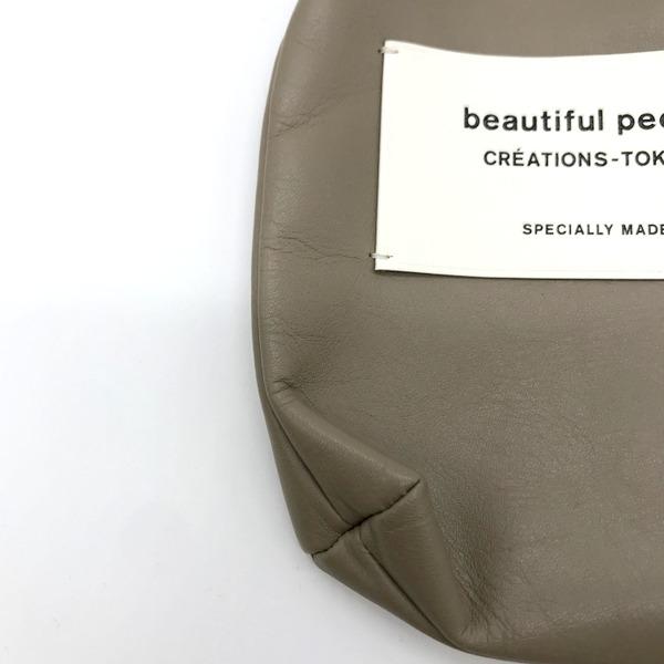 beautiful people clasp pouch がま口ショルダー（茶） beautiful