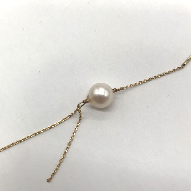 Hirotaka パールチェーンピアスK10YG 両耳