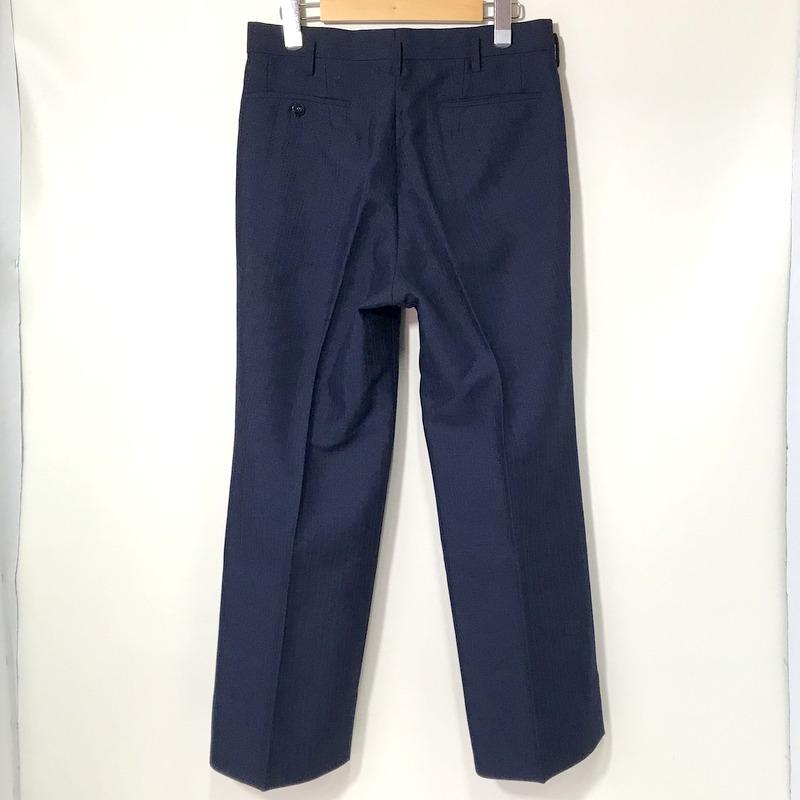 ロングパンツ スラックス ストライプ柄 センタープレス カジュアル