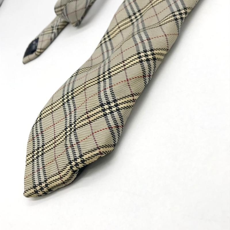 BURBERRY ネクタイ ノバチェック柄 定番 光沢 ロゴグラム シルク