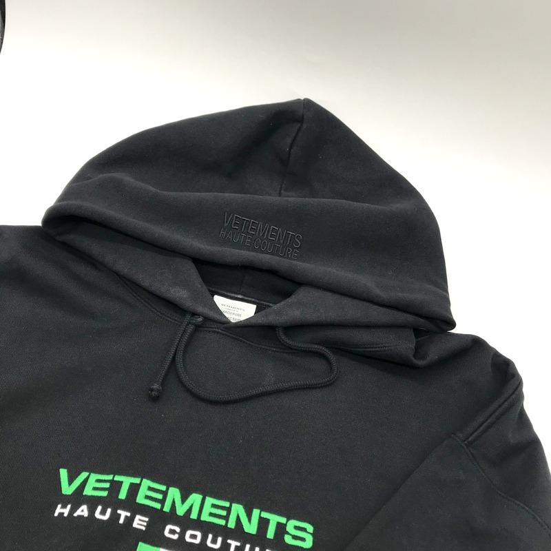 VETEMENTS パーカー フーディー Haute Couture Logo hoodie 刺繍 ロゴ 