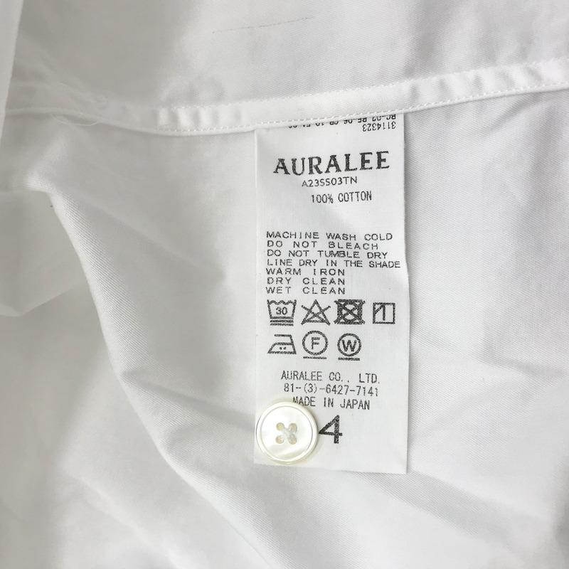 AURALEE 半袖シャツ A23SS03TN ボタンダウンシャツ 無地 ビッグ 