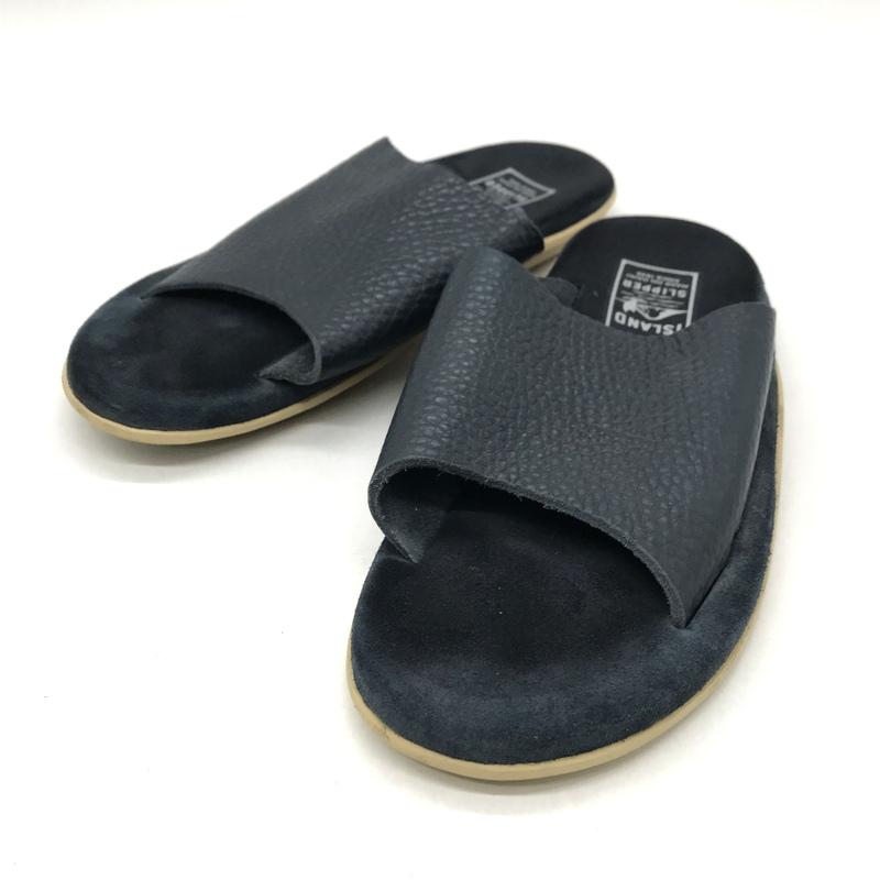 アイランドスリッパ27cm 革ブラック