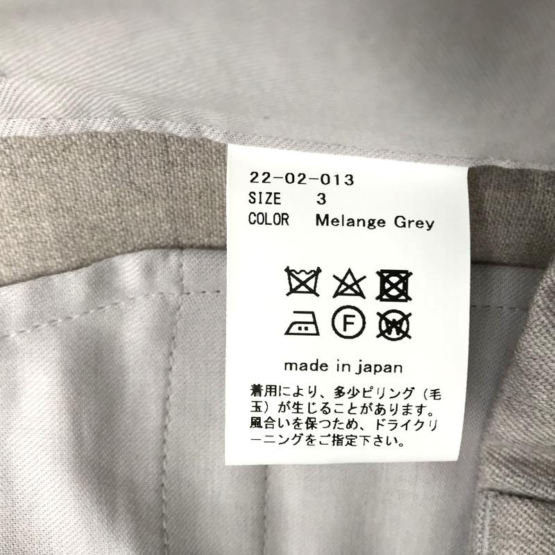 AUBETT ウールギャバジン 2タックテーパードパンツ 22-02-013 無地