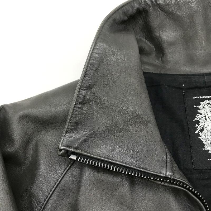 ACANTHUS レザージャケット L1107 革ジャン ブルゾン 羊革 ジップ 