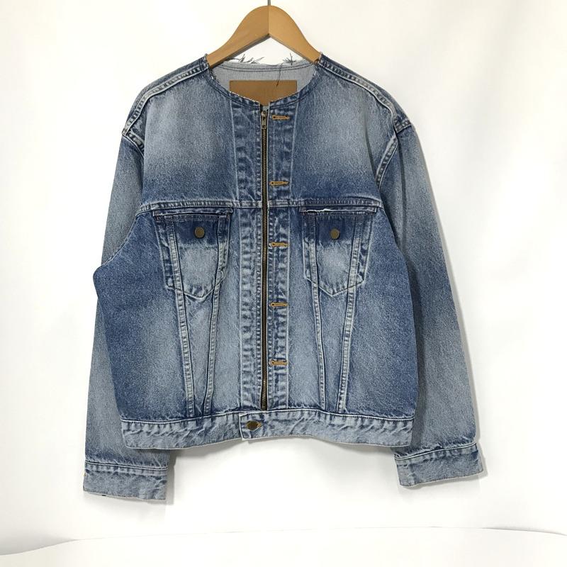 INSCRIRE デニムジャケット IDBZ18B ノーカラーデニムライダース INSCRIRE デニムジャケット IDBZ18B ノーカラーデニムライダース