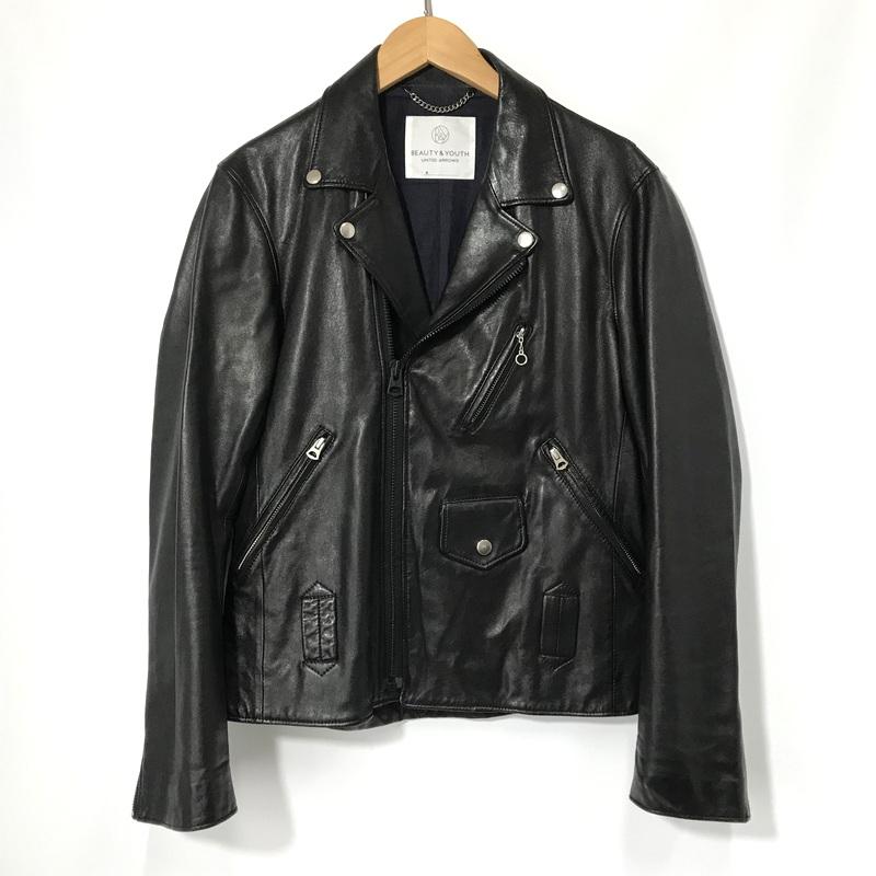 BEAUTY&YOUTH レザー ダブルライダースジャケット L 黒