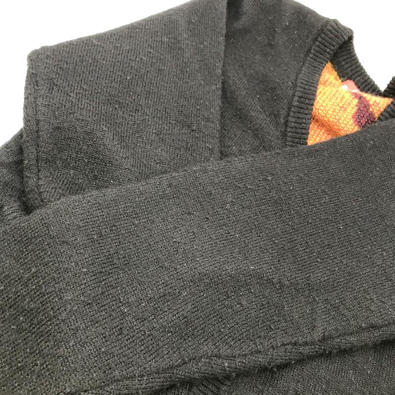 Hellrazor ニットカーディガン モヘア混カーディガン バック総柄