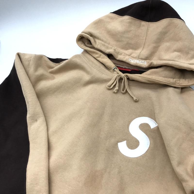 Supreme パーカー Sロゴ ツートン フーディ バイカラー 刺繍 裏 Supreme パーカー Sロゴ ツートン フーディ バイカラー 刺繍 裏