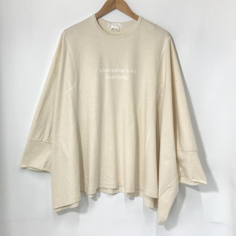 GANRYU 15ss 変形デザインフロントプリントカットソー EO-T005 七分袖 