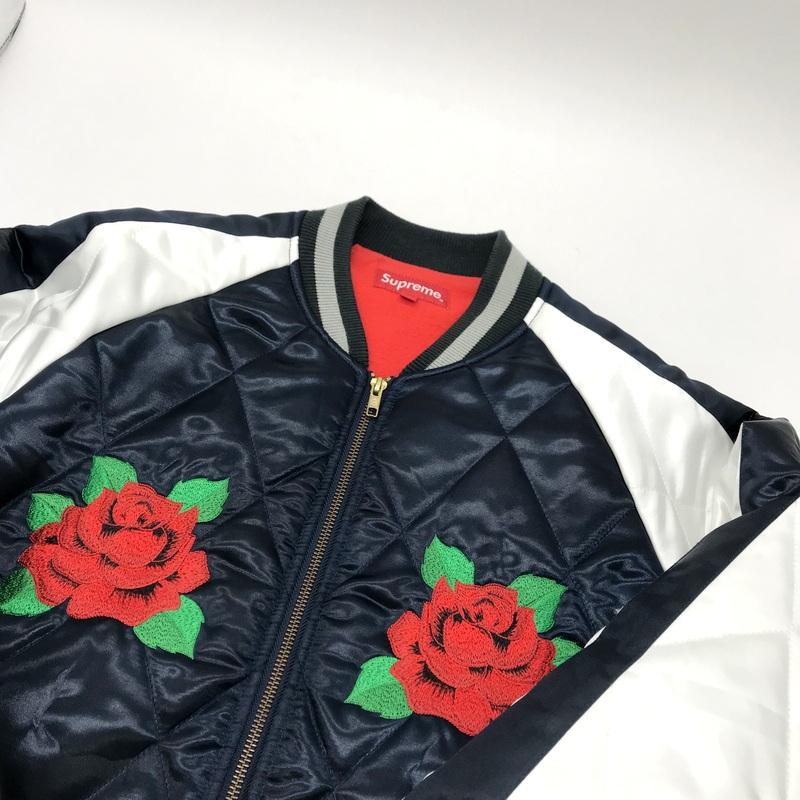 Supreme 13AW Quited satin Bonber Jacket スカジャン ローズ Supreme 13AW Quited satin Bonber Jacket スカジャン ローズ