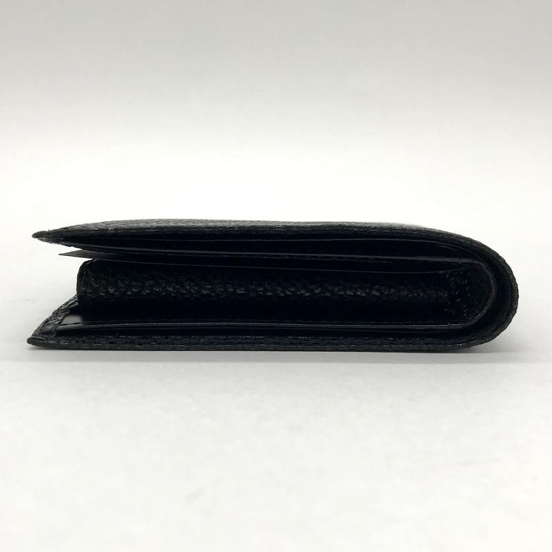 Mikado（ミカド） 黒桟革 二つ折り財布 美品 コンパクト ウォレット