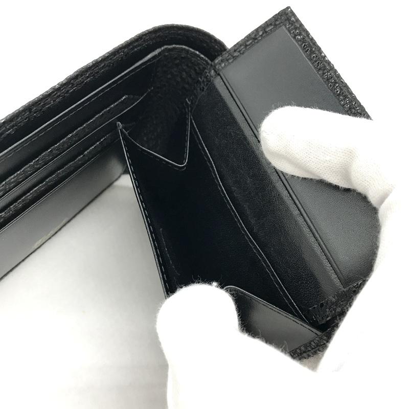 Mikado（ミカド） 黒桟革 二つ折り財布 美品 コンパクト ウォレット