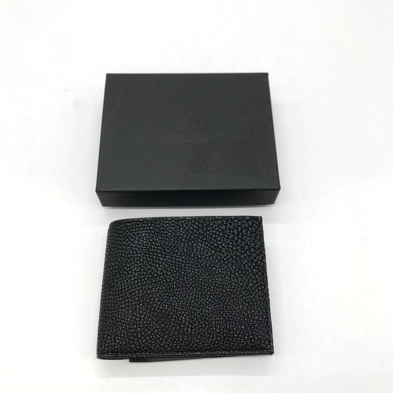 Mikado（ミカド） 黒桟革 二つ折り財布 美品 コンパクト ウォレット