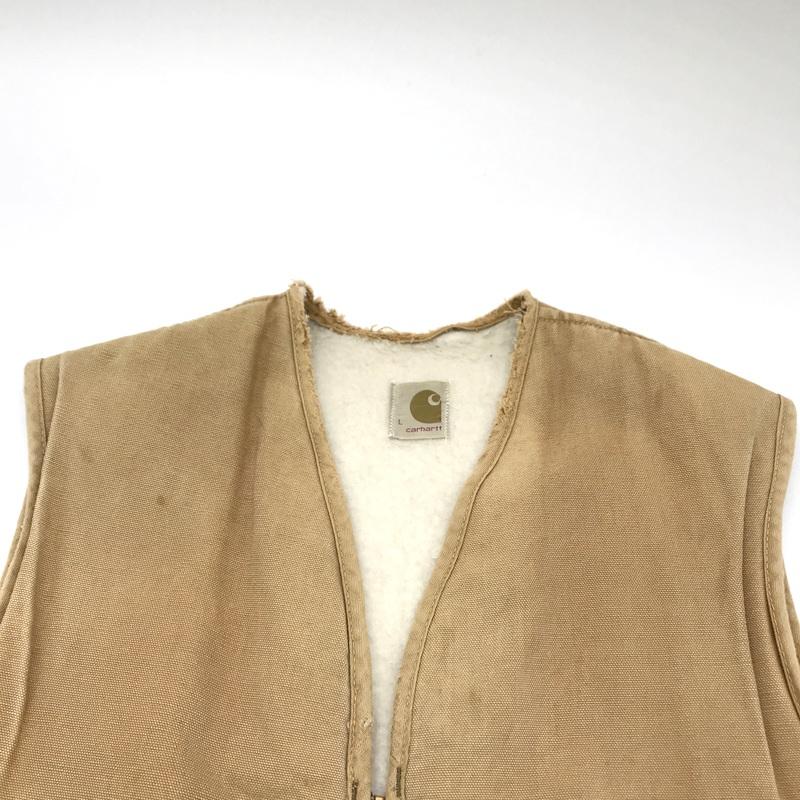 Carhartt カーハート ダックベスト 赤茶 裏地ボア ワーク 古着アメカジ 1点物◇カーハートCarhartt赤茶ダックベスト古着メンズLレディースOK