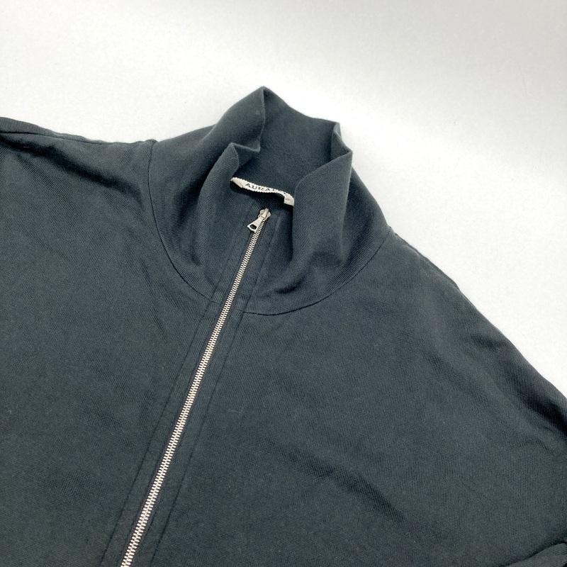 AURALEE オーラリー ジップブルゾン A24AB01CU スエット生地 SUPER HIGH GAUGE SWEAT ZIP BLOUSON 古着 メンズ サイズ5 Lサイズ相当 ブラック アウター A14957◆の画像