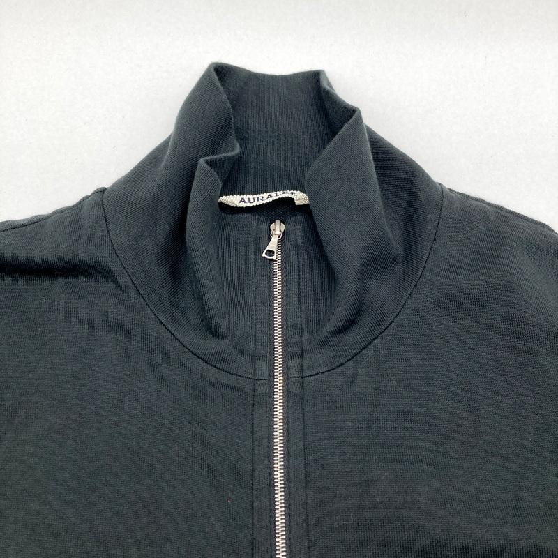 AURALEE オーラリー ジップブルゾン A24AB01CU スエット生地 SUPER HIGH GAUGE SWEAT ZIP BLOUSON 古着 メンズ サイズ5 Lサイズ相当 ブラック アウター A14957◆の画像