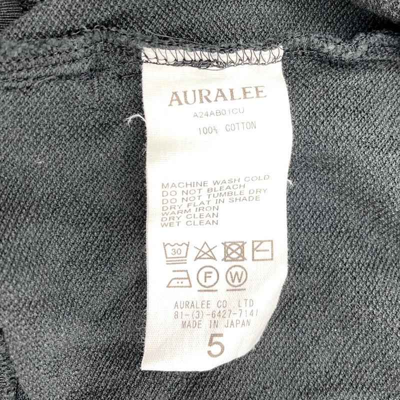AURALEE オーラリー ジップブルゾン A24AB01CU スエット生地 SUPER HIGH GAUGE SWEAT ZIP BLOUSON 古着 メンズ サイズ5 Lサイズ相当 ブラック アウター A14957◆の画像