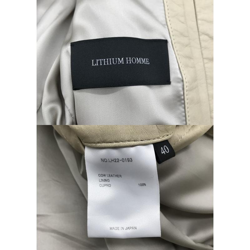 LITHIUM HOMME（リチウム オム） ライダース シングル レザー