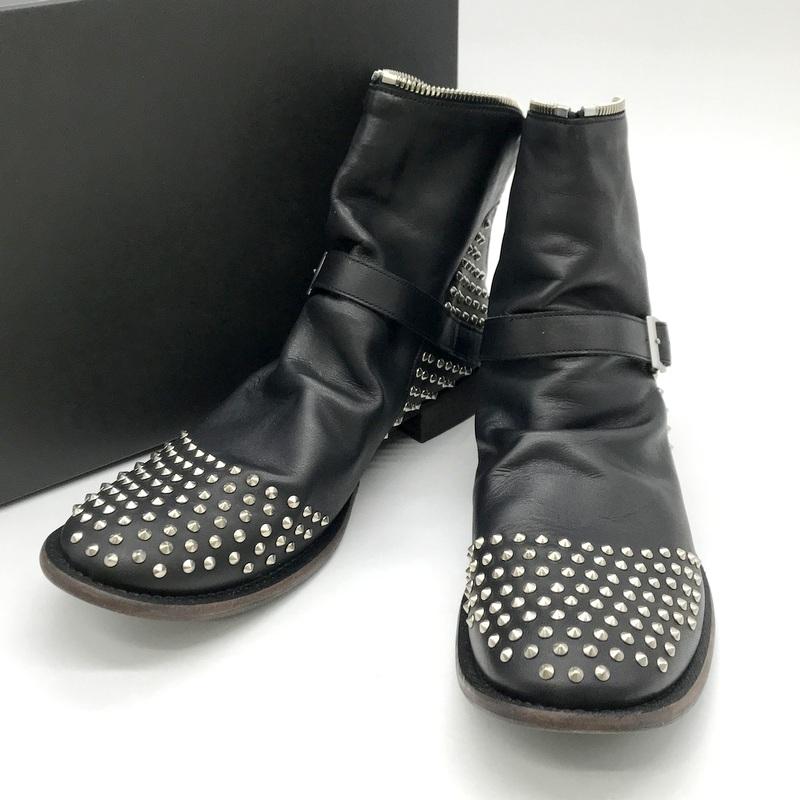 バジュラ bajra バックジップデザインブーツ Black bajra（バジュラ） bajra Kip leather スタッズブーツ 150UG09