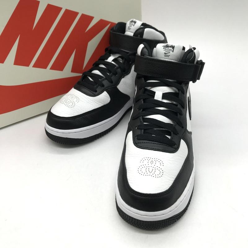 靴/バッグ 27cm NIKE AIR FORCE1 MID NIKE（ナイキ） Stussy Nike スニーカー Air Force 1 Mid Black and
