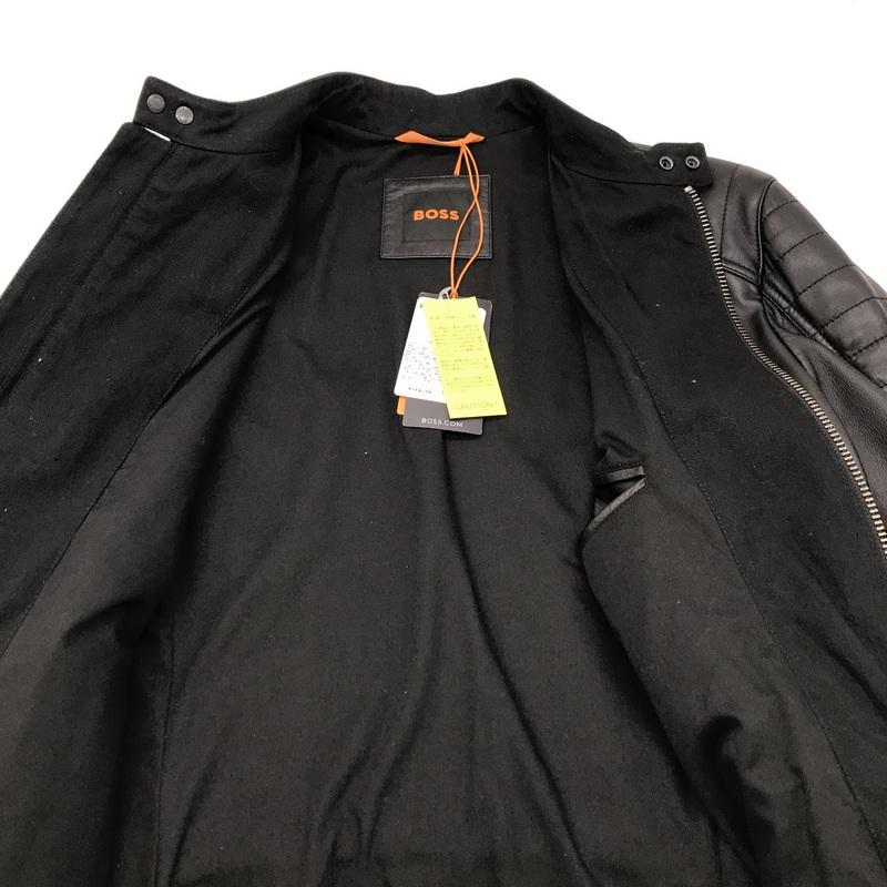 ヒューゴボス　レザーシングルライダースジャケット　46 HUGO BOSS（ヒューゴ・ボス） レザージャケット 革ジャン ラムレザー