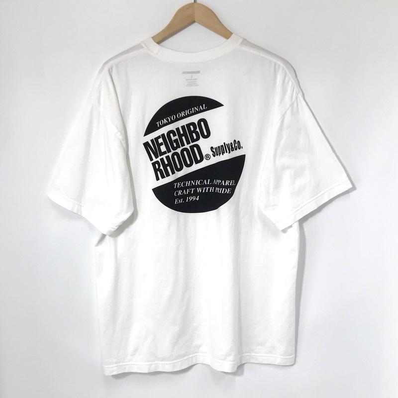 NEIGHBORHOOD ホワイト ロゴTシャツ Lサイズ NEIGHBORHOOD ネイバーフッド Tシャツ 半袖 カットソー メンズ L