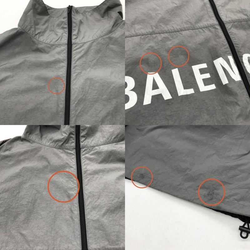 確実正規品　BALENCIAGA ナイロンジャケット グレー/ネイビー BALENCIAGA - BALENCIAGA ナイロンジャケット グレー・ホワイト