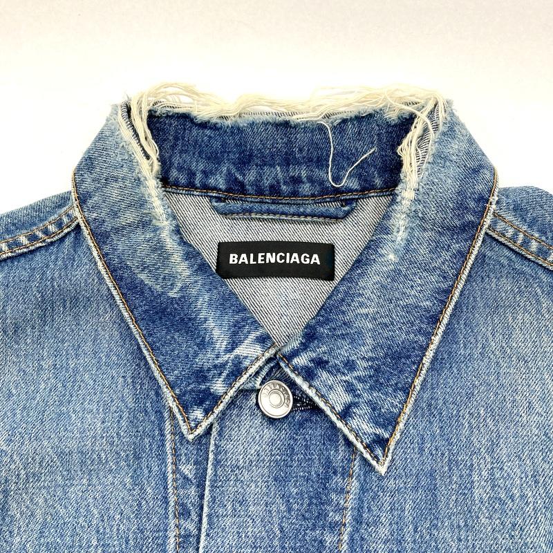 Justy様ご依頼★バレンシアガ オーバーサイズバックロゴデニムジャケット BALENCIAGA バレンシアガ デニムジャケット バックロゴプリント