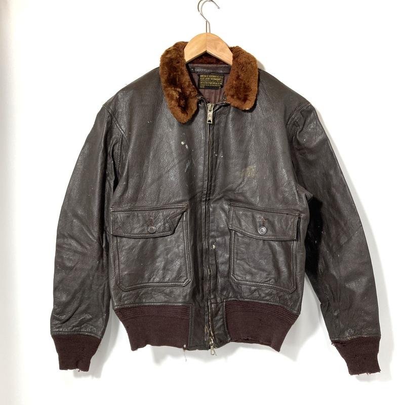 90s SEIKO フライトレザージャケット　G-1 A-2 ブラウン　LL G-1フライトジャケット レザージャケット 革ジャン ミリタリー