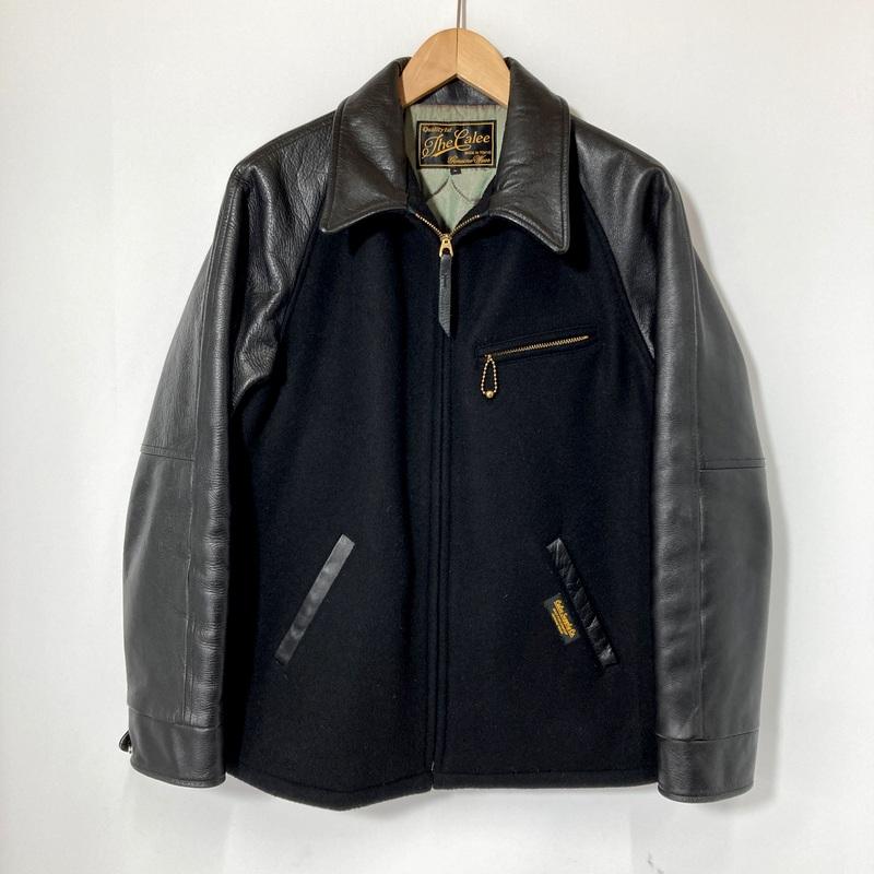 CALEE（キャリー） レザー切替スポーツジャケット スタジャン 革ジャン