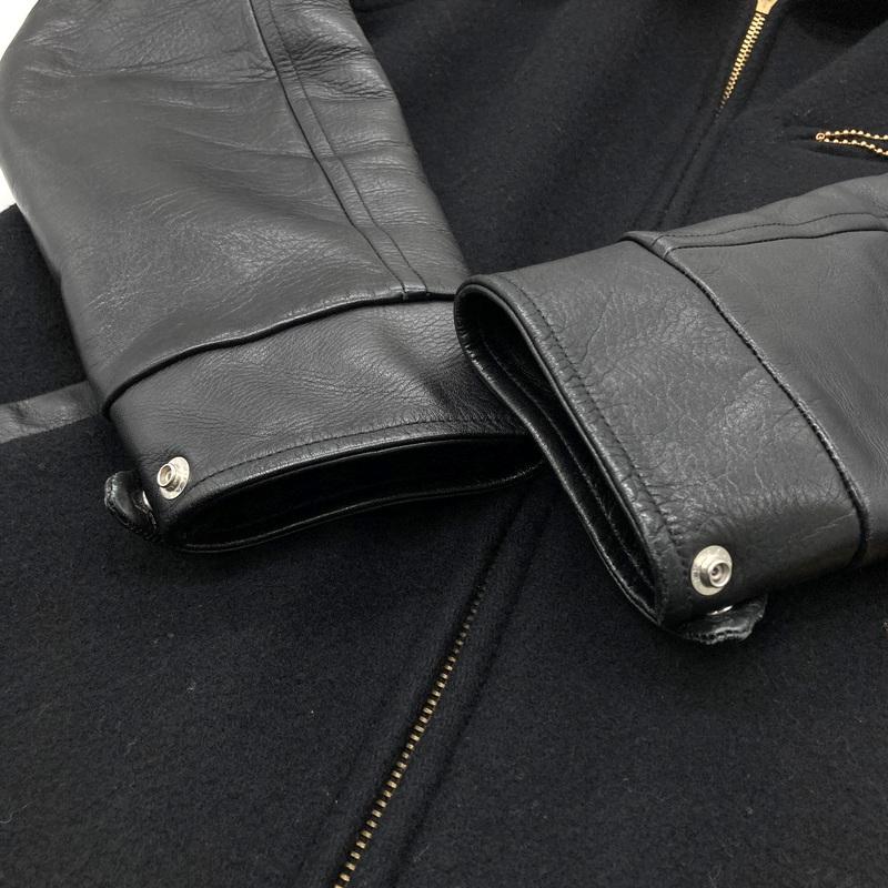 CALEE（キャリー） レザー切替スポーツジャケット スタジャン 革ジャン