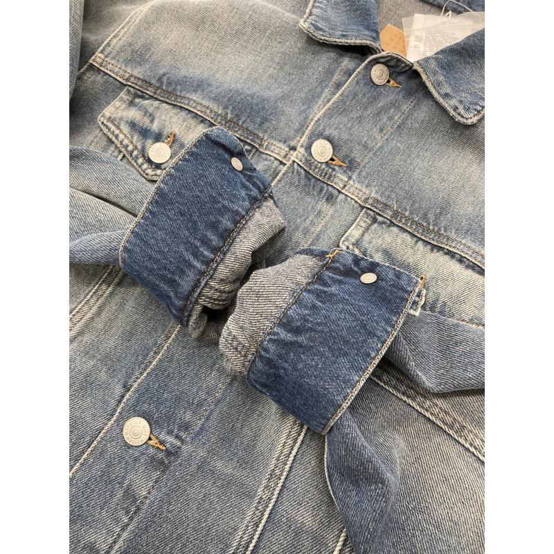 MM6 Maison Margiela メゾン マルジェラ デニムジャケット ジージャン SH0AM0047 メンズ サイズ48 Lサイズ相当 インディゴ アウター A15639◆の画像