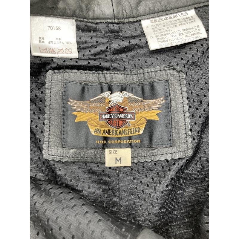 c*y様 ハーレーダビッドソン 半袖パンチング 牛革レザージャケット メンズMサ HARLEY-DAVIDSON ハーレーダビッドソン レザージャケット 牛革 SIZE S