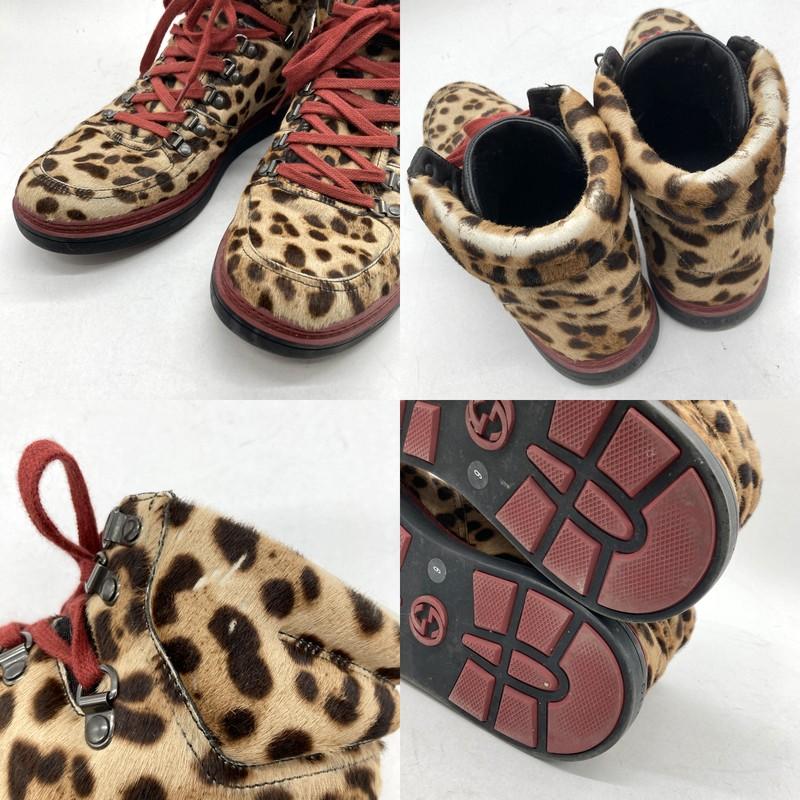 GUCCI（グッチ） 日本限定モデル レオパード柄 ハラコ ハイカット