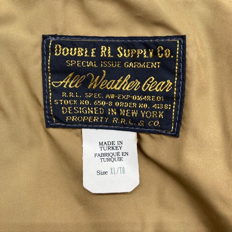 RRL ダブルアールエル Arden フェイクファートリムキルテッドジャケット 782911156001 美品 メンズ XLサイズ ブルー アウター A15770◆の画像