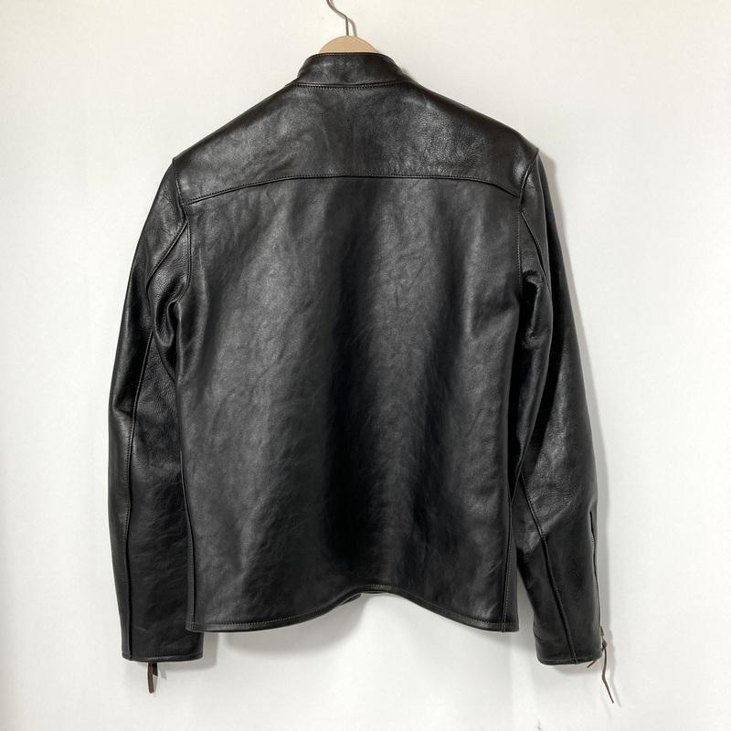 BUCO ブコ ライダースジャケット シングル 馬革 革ジャン レザージャケット  メンズ サイズ38 Mサイズ相当 ブラック アウター A15847◆の画像