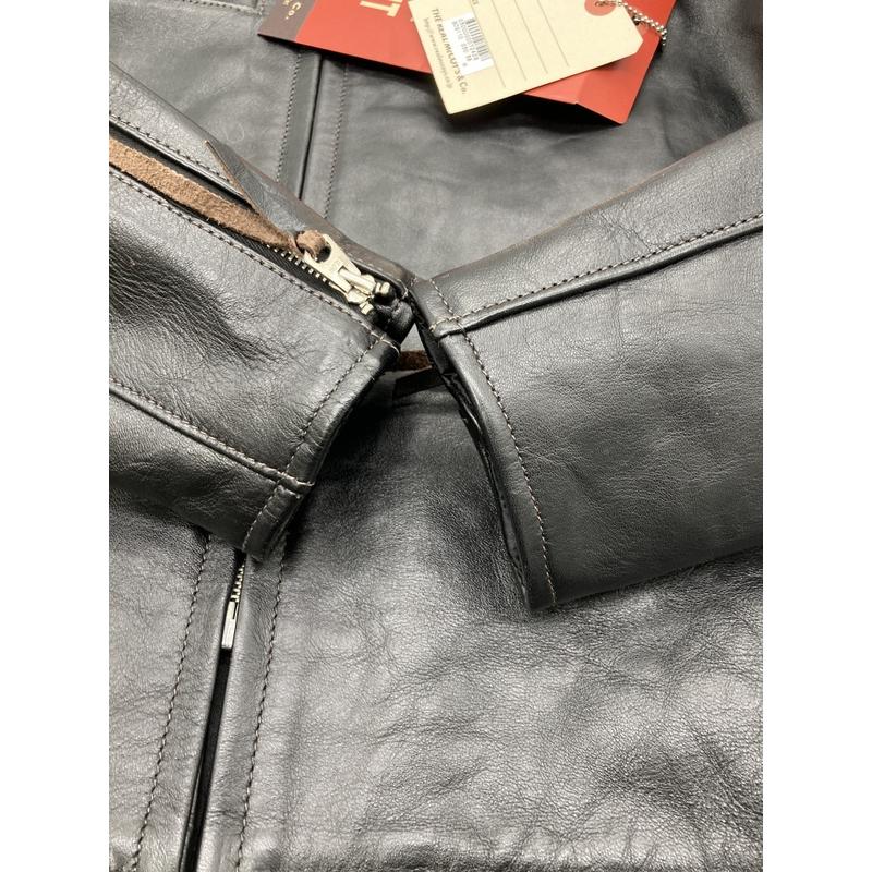 BUCO ブコ ライダースジャケット シングル 馬革 革ジャン レザージャケット  メンズ サイズ38 Mサイズ相当 ブラック アウター A15847◆の画像