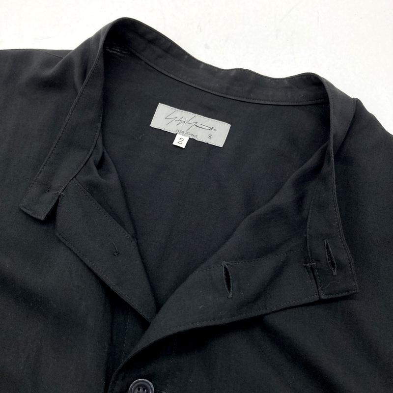 Yohji Yamamoto POUR HOMME ヨウジヤマモトプールオム 22SS W-胸切り替えPB-C シャツ 長袖 メンズ サイズ2 Sサイズ相当 ブラック トップス A15997◆の画像