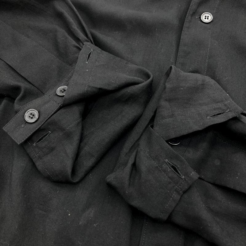Yohji Yamamoto POUR HOMME ヨウジヤマモトプールオム 22SS W-胸切り替えPB-C シャツ 長袖 メンズ サイズ2 Sサイズ相当 ブラック トップス A15997◆の画像