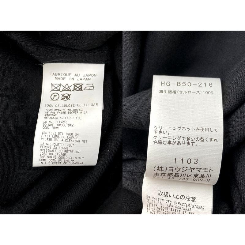 Yohji Yamamoto POUR HOMME ヨウジヤマモトプールオム 22SS W-胸切り替えPB-C シャツ 長袖 メンズ サイズ2 Sサイズ相当 ブラック トップス A15997◆の画像