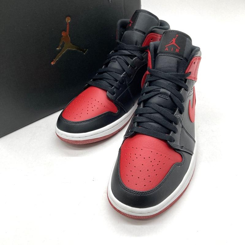 Wa353 ＮＩＫＥ ナイキ エアジョーダン１ ＭＩＤ ＢＲＥＤ ５５４７２４－０７４ Air Jordan 1 Mid 'Banned' 554724-074