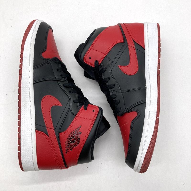 Wa353 ＮＩＫＥ ナイキ エアジョーダン１ ＭＩＤ ＢＲＥＤ ５５４７２４－０７４ エア ジョーダン 1 NIKE AIR JORDAN MID BRED black/gym red-white