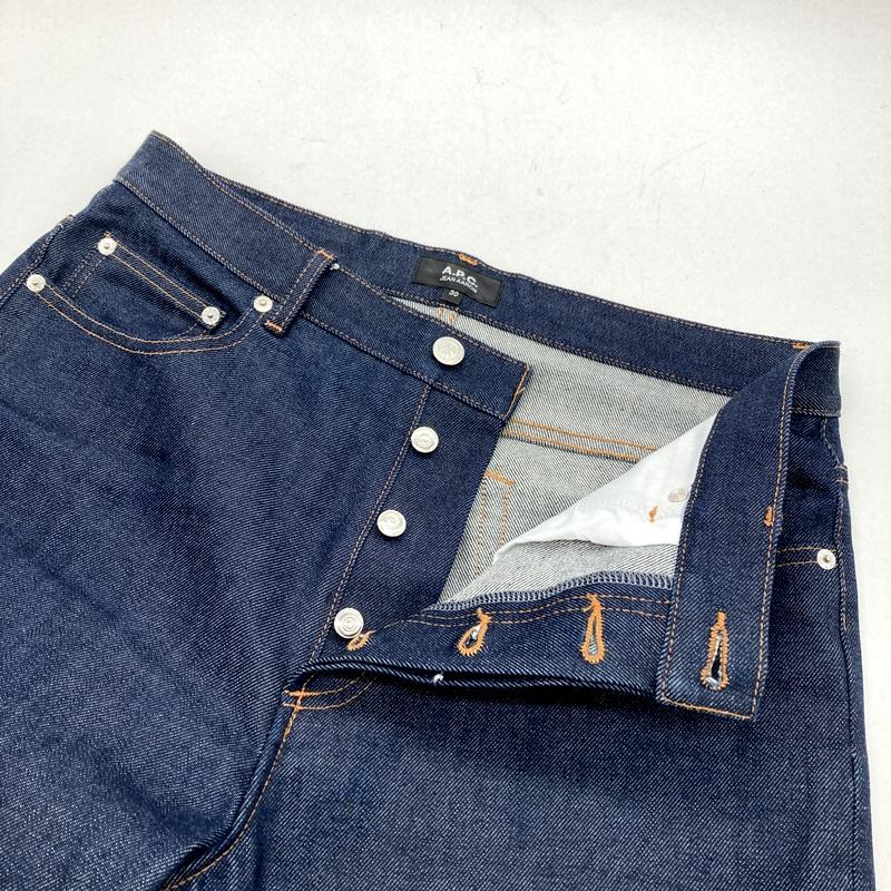 A.P.C. アーペーセー ジャン・アロン ワイドストレートデニムパンツ メンズ サイズ30 インディゴブルー ボトム A16031◆の画像
