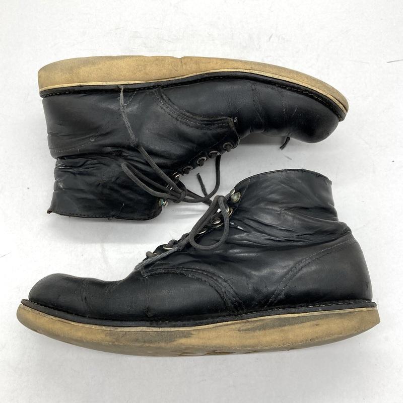 ゅ*り様 レッドウィング 8165 プレーントゥ黒 犬タグ 90s USA製 9 RED WING SHOES（レッドウィング） RED WING 8165 クラシックラウンド