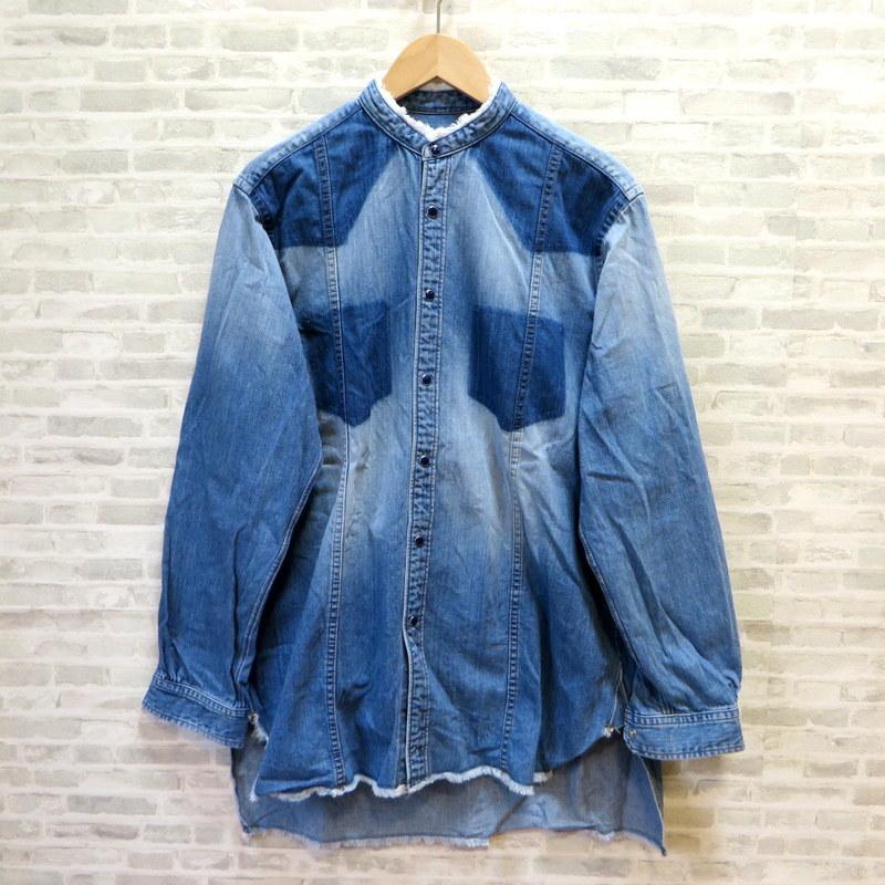 アレフルード ほつれ加工 デニムロングシャツ 長袖 フリンジ 縦長 無地 ラフ 上着 メンズ Mサイズ ブルー A Lefrude E トップス W4581d 1 サンステップ Yahoo 店 通販 Yahoo ショッピング