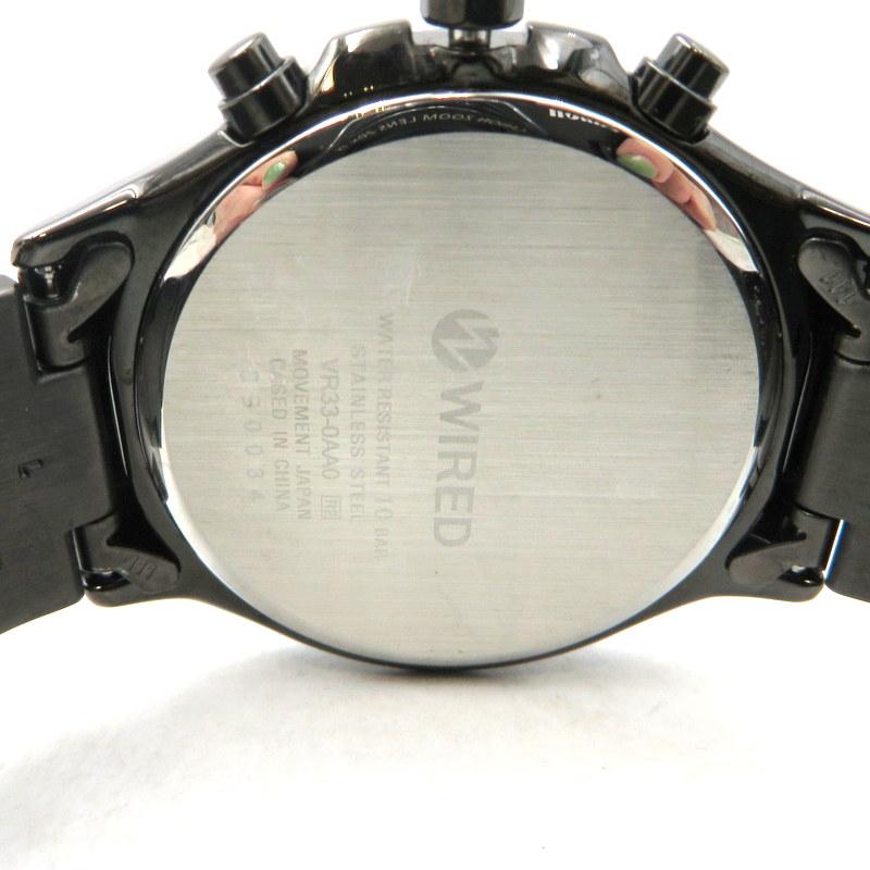 SEIKO WIRED VR33-0AA0 腕時計 箱付き クロノグラフ クォーツ 黒 ワイアード リフレクション コレクション セイコー