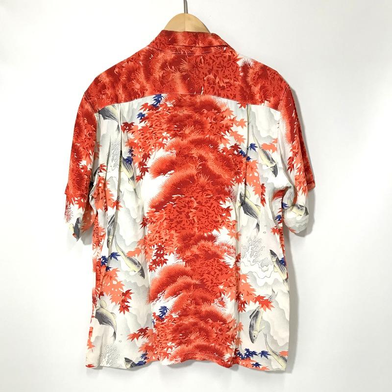 sunsurf WILD SWEETFISH アロハシャツ SS33333 半袖シャツ 鮎 もみじ 