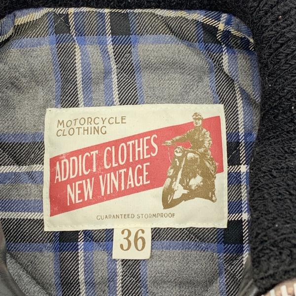 アディクト ADDICT CLOTHES オイルドコットン レザーダウンベスト 牛革 
